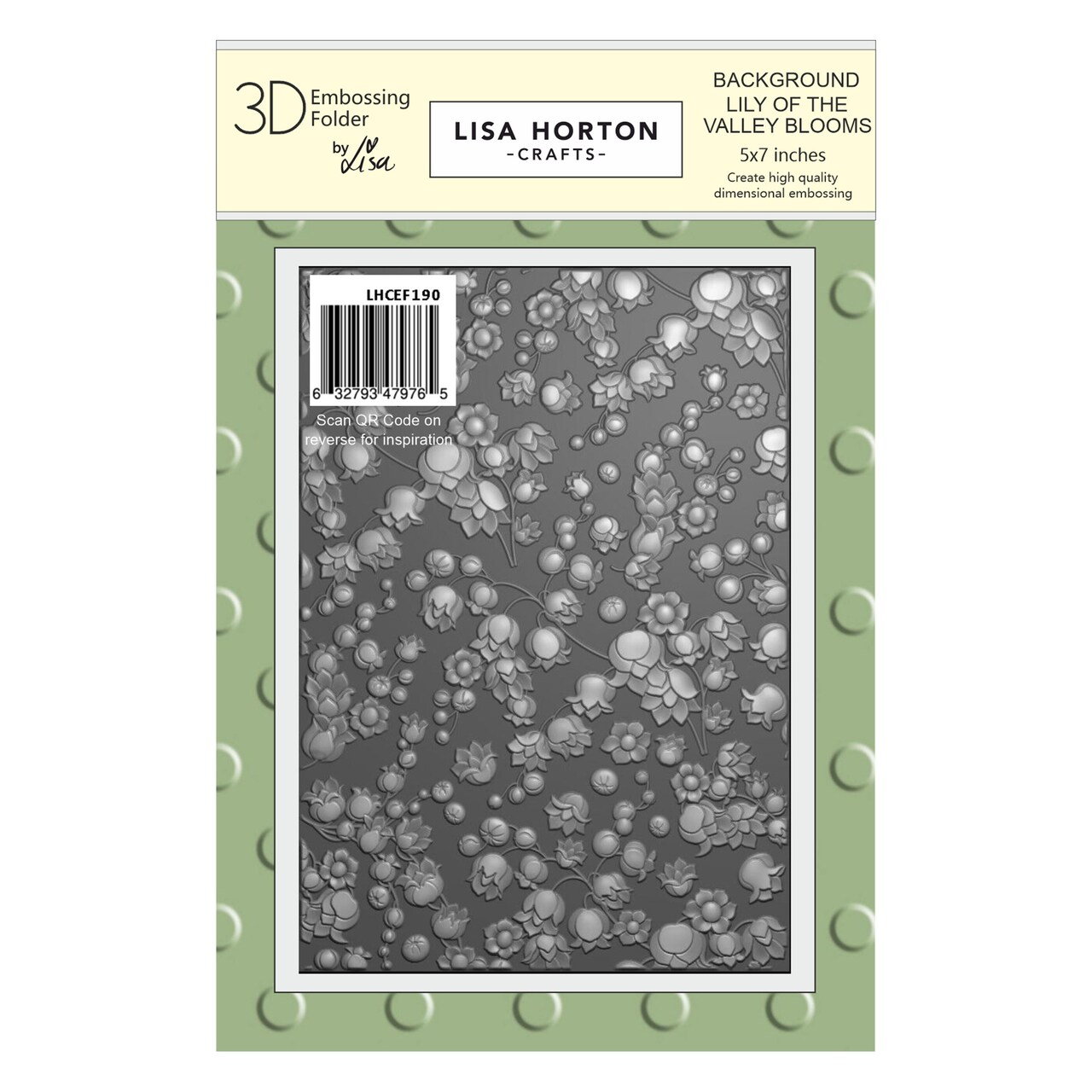 Lisa Horton Crafts Mini Blooms Embossing Folder 5"X7"-Lily Of the Valley Background
